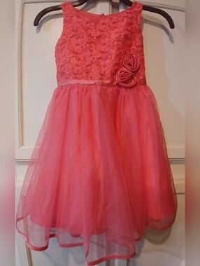 NWOT - Pink & Violet Little Girls Tool Sleeveless Crocheted Bodice Dress, Size 6